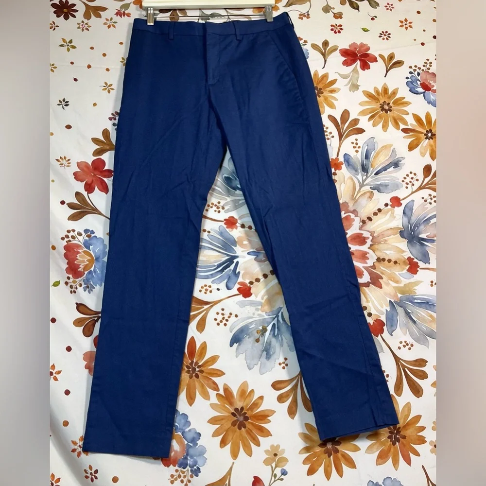 Express Mens Extra Slim Fit 33 x 32 Dark Blue Workwear Office City Preppy Slacks